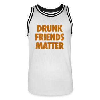 Funny Drunk Friends Matter Drinking - Men's Basketball Jersey - white/black - Front - AI Model Male 185 dark (185cm)