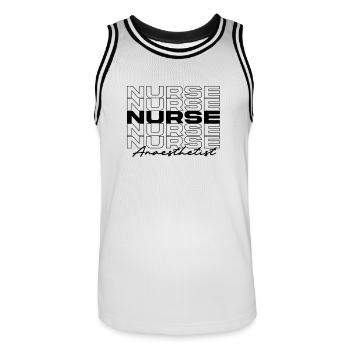 Anästhesist Krankenschwester Medizinische Krankenschwestern Stilvoll - Männer Basketball-Trikot - Weiß/Schwarz - Vorne - AI Model Male 185 dark (185cm)