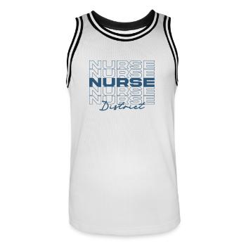 Infirmière de district Infirmières médicales élégantes - Maillot de basket Homme - blanc/noir - Devant - AI Model Male 185 dark (185cm)
