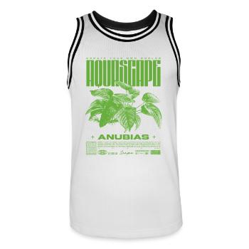 Aquascaping Anubias Aquatic Plant Fish Keeper - Men's Basketball Jersey - white/black - Front - AI Model Male 185 dark (185cm)