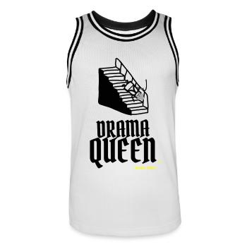 Oma ist die wahre Drama Queen - Männer Basketball-Trikot - Weiß/Schwarz - Vorne - AI Model Male 185 dark (185cm)