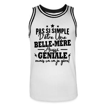 Pas si facile d'être une belle-mère - Maillot de basket Homme - blanc/noir - Devant - AI Model Male 185 dark (185cm)
