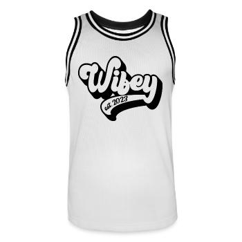 Wifey Est. 2023 Fiançailles Douche nuptiale Mariage - Maillot de basket Homme - blanc/noir - Devant - AI Model Male 185 dark (185cm)