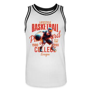 Skeleton Basketball Lifestyle Basketball College - Männer Basketball-Trikot - Weiß/Schwarz - Vorne - AI Model Male 185 dark (185cm)