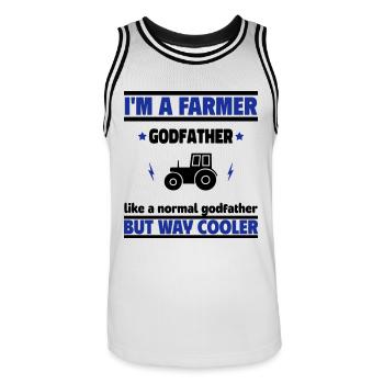 Pate Landwirt, viel cooler als ein normaler Pate - Männer Basketball-Trikot - Weiß/Schwarz - Vorne - AI Model Male 185 dark (185cm)
