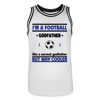 Fußball-Pate, viel cooler als ein normaler Pate - Männer Basketball-Trikot - Weiß/Schwarz - Vorne - AI Model Male 185 dark (185cm)