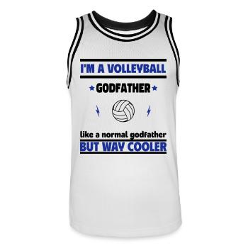 Ich bin ein Patenonkel Volleyballer, viel cooler - Männer Basketball-Trikot - Weiß/Schwarz - Vorne - AI Model Male 185 dark (185cm)