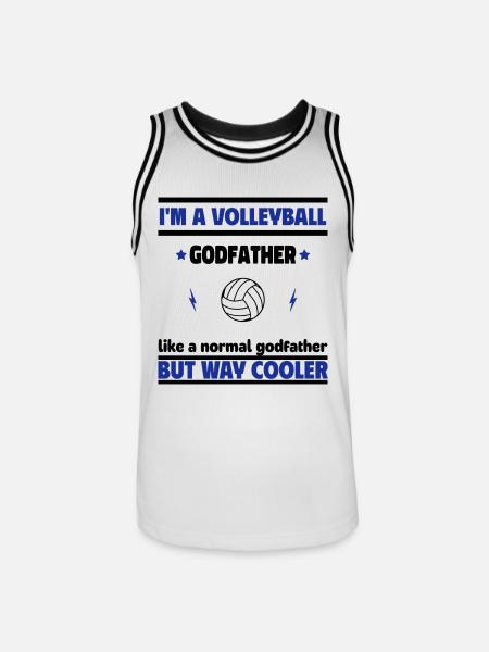 Sono un padrino giocatore di pallavolo, molto più figo - Maglia da basket per uomo - bianco/nero