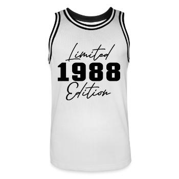 35. Geburtstag Männer Frauen Jubiläum 35 Jahre alt - Männer Basketball-Trikot - Weiß/Schwarz - Vorne - AI Model Male 185 dark (185cm)