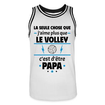 Plus que le volley c'est d'être papa, noël - Maillot de basket Homme - blanc/noir - Devant - AI Model Male 185 dark (185cm)
