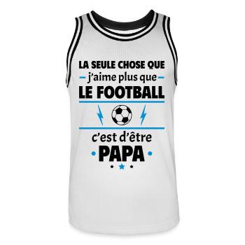 Plus que le football c'est d'être papa, noël - Maillot de basket Homme - blanc/noir - Devant - AI Model Male 185 dark (185cm)