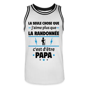 Plus que la randonnée c'est d'être papa, noël - Maillot de basket Homme - blanc/noir - Devant - AI Model Male 185 dark (185cm)