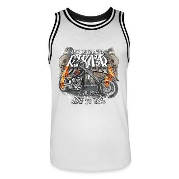 1984 Vintage Anniversaire Biker Chopper Moto - Maillot de basket Homme - blanc/noir - Devant - AI Model Male 185 dark (185cm)