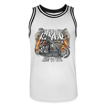1994 Vintage Anniversaire Biker Chopper Moto - Maillot de basket Homme - blanc/noir - Devant - AI Model Male 185 dark (185cm)