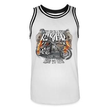 2006 Vintage Anniversaire Biker Chopper Moto - Maillot de basket Homme - blanc/noir - Devant - AI Model Male 185 dark (185cm)