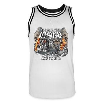 2007 Vintage Anniversaire Biker Chopper Moto - Maillot de basket Homme - blanc/noir - Devant - AI Model Male 185 dark (185cm)
