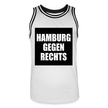hamburg gegen rechts - Männer Basketball-Trikot - Weiß/Schwarz - Vorne - AI Model Male 185 dark (185cm)