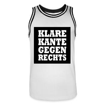 klare kante gegen rechts - Männer Basketball-Trikot - Weiß/Schwarz - Vorne - AI Model Male 185 dark (185cm)