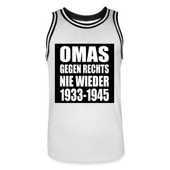 Omas gegen rechts - Männer Basketball-Trikot - Weiß/Schwarz - Vorne - AI Model Male 185 dark (185cm)