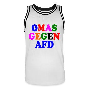 Omas gegen afd - Männer Basketball-Trikot - Weiß/Schwarz - Vorne - AI Model Male 185 dark (185cm)