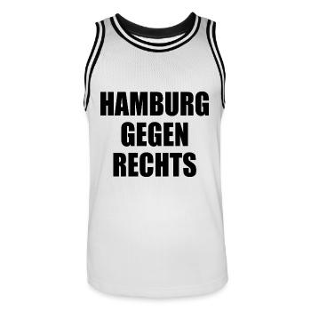 hamburg gegen rechts - Männer Basketball-Trikot - Weiß/Schwarz - Vorne - AI Model Male 185 dark (185cm)