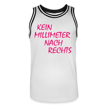 kein millimeter nach rechts - Männer Basketball-Trikot - Weiß/Schwarz - Vorne - AI Model Male 185 dark (185cm)