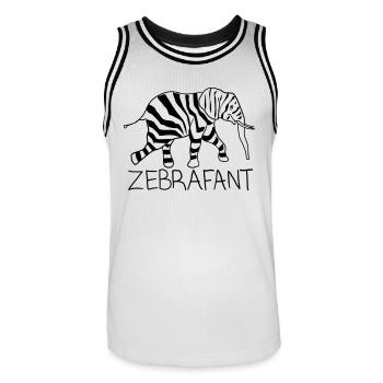 Zebra Elephant Black - Men's Basketball Jersey - white/black - Front - AI Model Male 185 dark (185cm)
