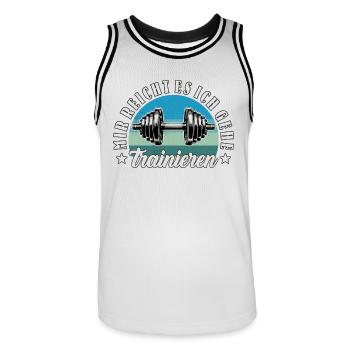 Fitness Mir Reicht Es Ich Geh Trainieren Hantel - Männer Basketball-Trikot - Weiß/Schwarz - Vorne - AI Model Male 185 dark (185cm)