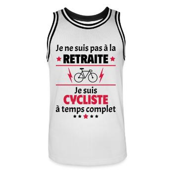 Pas à la retraite cycliste à temps complet, noël - Maillot de basket Homme - blanc/noir - Devant - AI Model Male 185 dark (185cm)