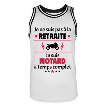 Pas à la retraite motard à temps complet, noël - Maillot de basket Homme - blanc/noir - Devant - AI Model Male 185 dark (185cm)