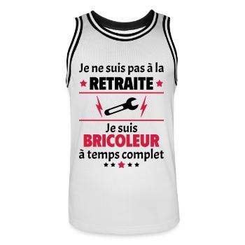 Pas à la retraite bricoleur à temps complet, noël - Maillot de basket Homme - blanc/noir - Devant - AI Model Male 185 dark (185cm)