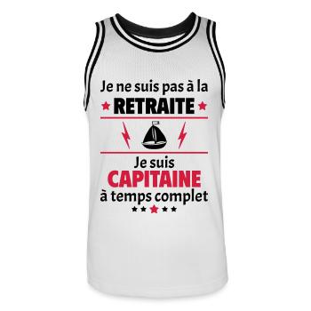 Pas à la retraite capitaine à temps complet, noël - Maillot de basket Homme - blanc/noir - Devant - AI Model Male 185 dark (185cm)