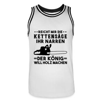 Kettensäge Holzfäller Waldarbeiter Wald Forstwirt - Männer Basketball-Trikot - Weiß/Schwarz - Vorne - AI Model Male 185 dark (185cm)