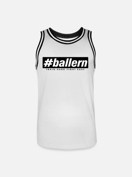 #b allern - Männer Basketball-Trikot - Weiß/Schwarz