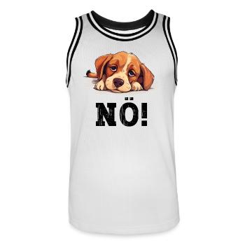 Hund Nö Einfach Nö No Nein Hündchen Lustig Spruch - Männer Basketball-Trikot - Weiß/Schwarz - Vorne - AI Model Male 185 dark (185cm)