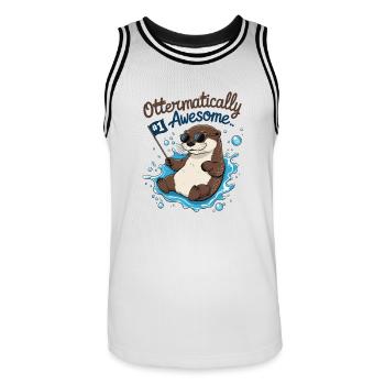 Ottermäßig cool – Lustiger Otter - Männer Basketball-Trikot - Weiß/Schwarz - Vorne - AI Model Male 185 dark (185cm)