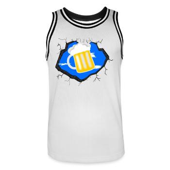 Beer in me - Men's Basketball Jersey - white/black - Front - AI Model Male 185 dark (185cm)