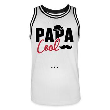 Papa cool personnalisés - Maillot de basket Homme - blanc/noir - Devant - AI Model Male 185 dark (185cm)