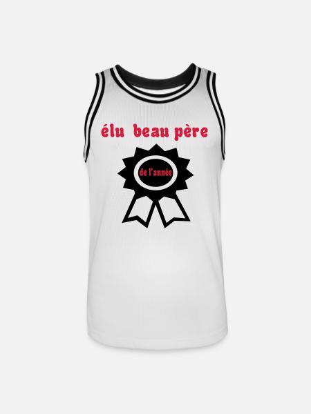 Beau père de l'année - Maillot de basket Homme - blanc/noir