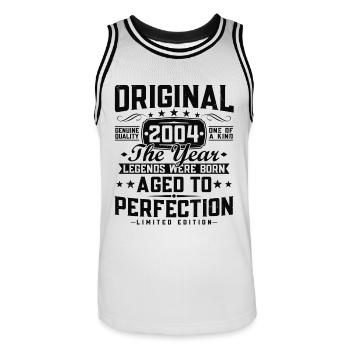 Original 2004 Vintage Vintage rétro anniversaire - Maillot de basket Homme - blanc/noir - Devant - AI Model Male 185 dark (185cm)