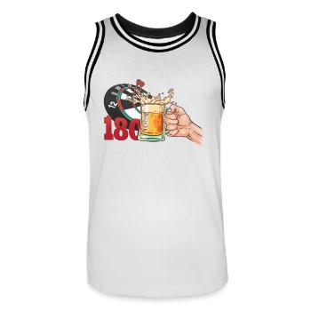 Darts, Beer, Darts, Alcohol, Drinking, Booze, Pub - Men's Basketball Jersey - white/black - Front - AI Model Male 185 dark (185cm)