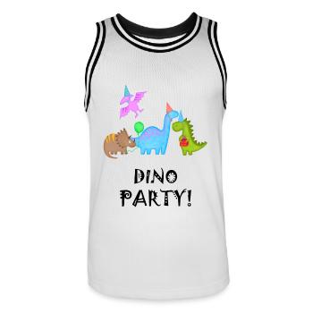 Birthday Boy Dinosaur Dino Party - Men's Basketball Jersey - white/black - Front - AI Model Male 185 dark (185cm)