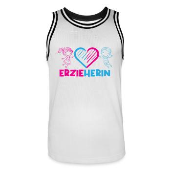 Kindergarten Kindergarten Profession Kindergarten Teacher - Men's Basketball Jersey - white/black - Front - AI Model Male 185 dark (185cm)