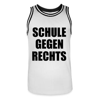 Schule gegen rechts - Männer Basketball-Trikot - Weiß/Schwarz - Vorne - AI Model Male 185 dark (185cm)