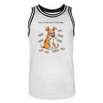 Tous les produits dérivés drôles de chiens en colère - Maillot de basket Homme - blanc/noir - Devant - AI Model Male 185 dark (185cm)