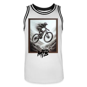 Vélo VTT - Maillot de basket Homme - blanc/noir - Devant - AI Model Male 185 dark (185cm)