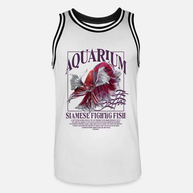 Betta Betta Poisson de combat - Maillot de basket Homme - blanc/noir
