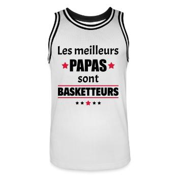 Les meilleurs papas sont basketteurs,noël - Maillot de basket Homme - blanc/noir - Devant - AI Model Male 185 dark (185cm)