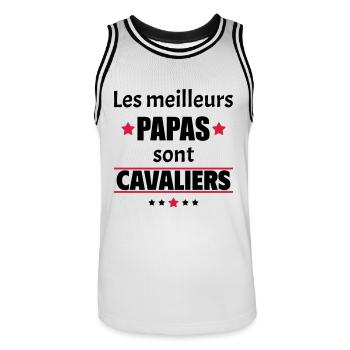 Les meilleurs papas sont cavaliers,fête des pères - Maillot de basket Homme - blanc/noir - Devant - AI Model Male 185 dark (185cm)