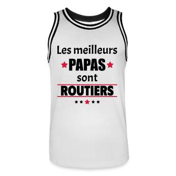 Les meilleurs papas sont routiers, fête des pères - Maillot de basket Homme - blanc/noir - Devant - AI Model Male 185 dark (185cm)